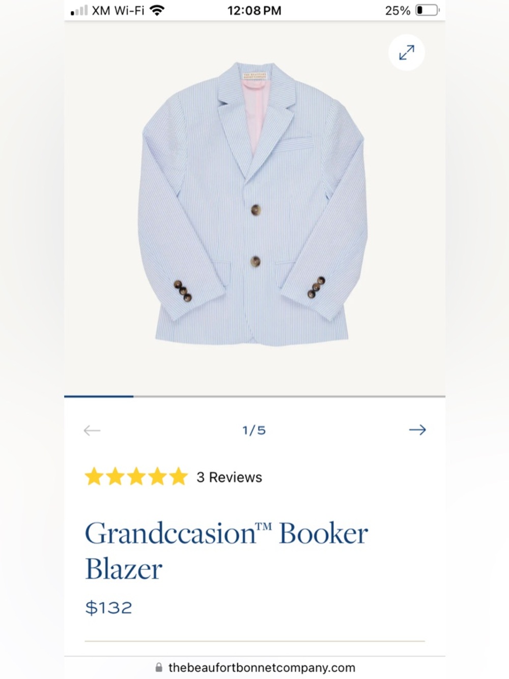 The Beaufort Bonnet Company Light Blue Pinstripe Blazer for Kids
